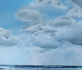 Zeegezicht olieverf op doek 100 x 100 cm