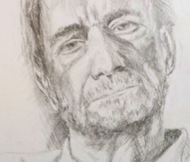 Frans. Potloodtekening 40 x 30 cm