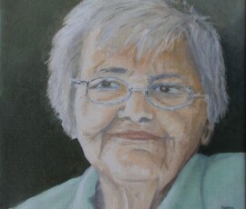 Mams. Olieverf op doek 15 x 15 cm